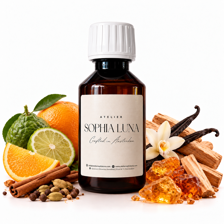 100 ml geurolie Amber Lumière van Atelier Sophia Luna, voor aroma diffuser.