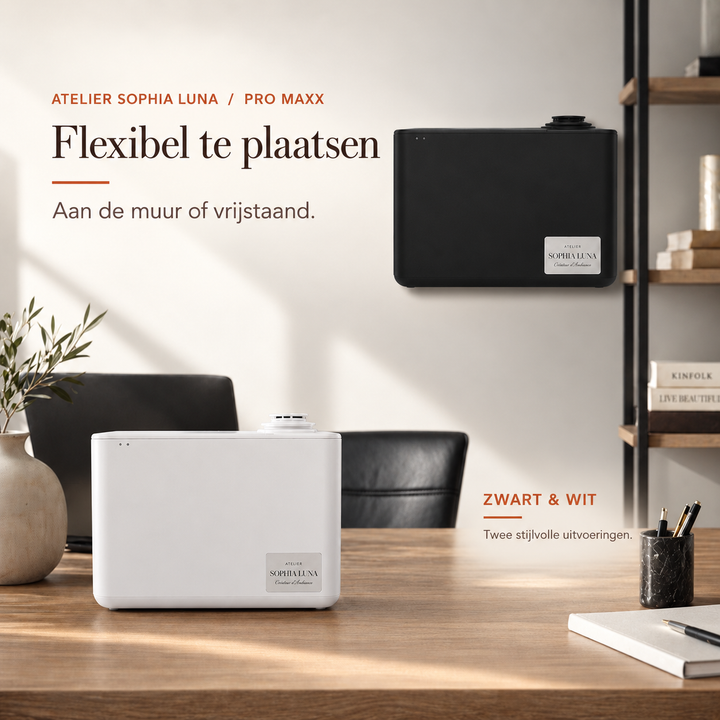 Pro Maxx wit en zwart voor wandmontage of vrijstaand gebruik